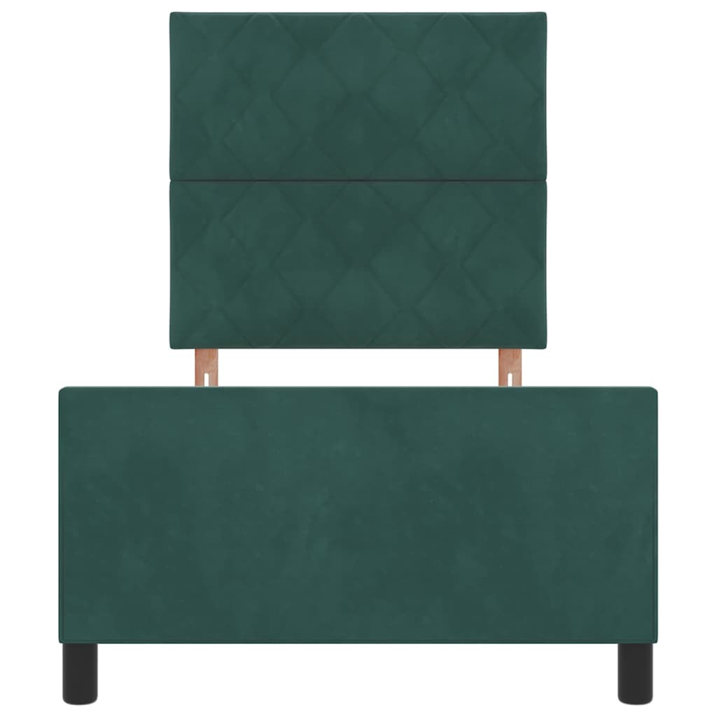 vidaXL Łóżko sprężynowe Ciemna zieleń 100 x 200 cm Aksamit