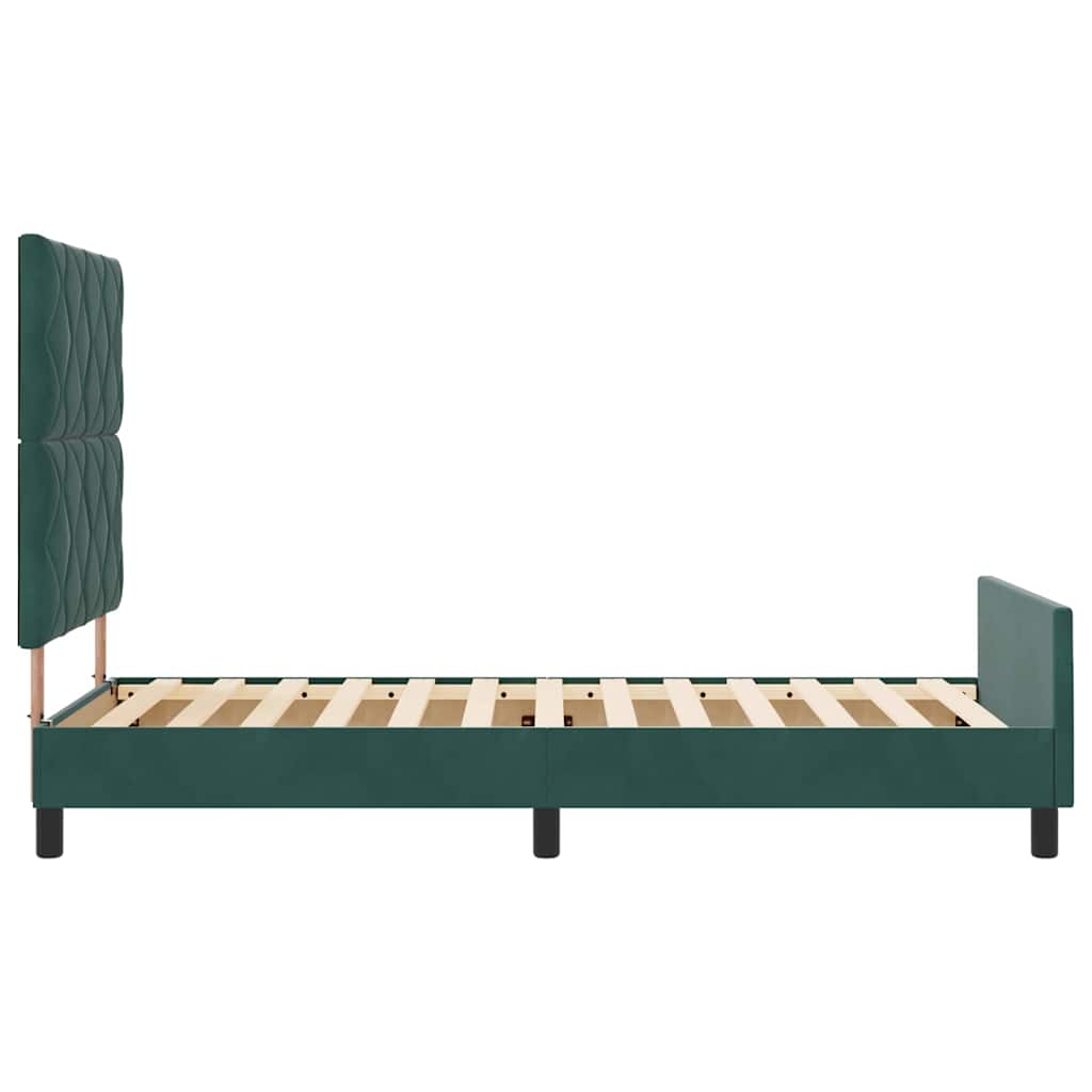 vidaXL Łóżko sprężynowe Ciemna zieleń 100 x 200 cm Aksamit