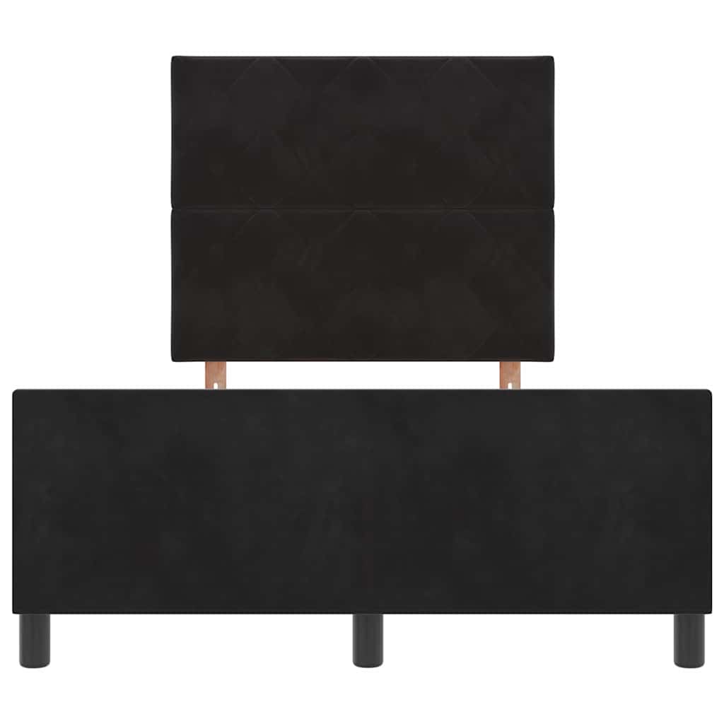 vidaXL Łóżko sprężynowe Z zagłówkiem Czarny 120 x 190 cm Aksamit