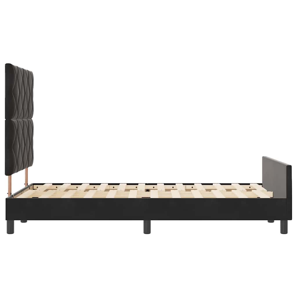 vidaXL Łóżko sprężynowe Z zagłówkiem Czarny 120 x 190 cm Aksamit