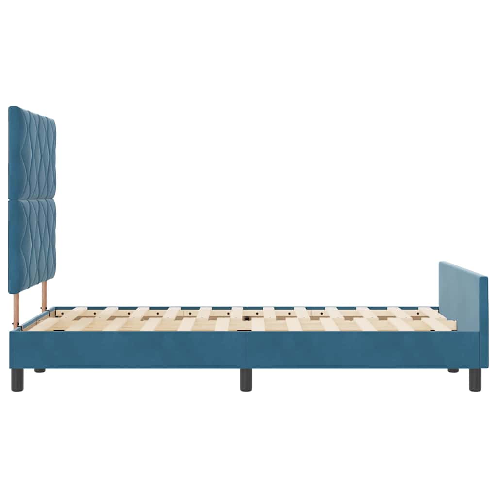 vidaXL Łóżko sprężynowe Ciemnoniebieski 120 x 190 cm Aksamit