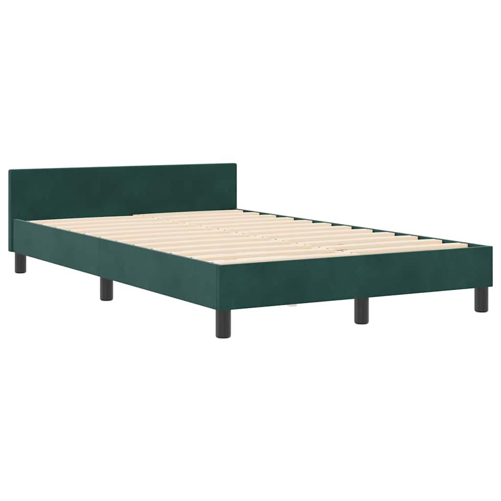 vidaXL Łóżko sprężynowe Ciemna zieleń 120 x 200 cm Aksamit