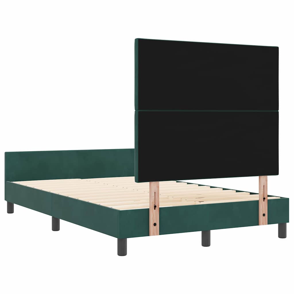 vidaXL Łóżko sprężynowe Ciemna zieleń 120 x 200 cm Aksamit