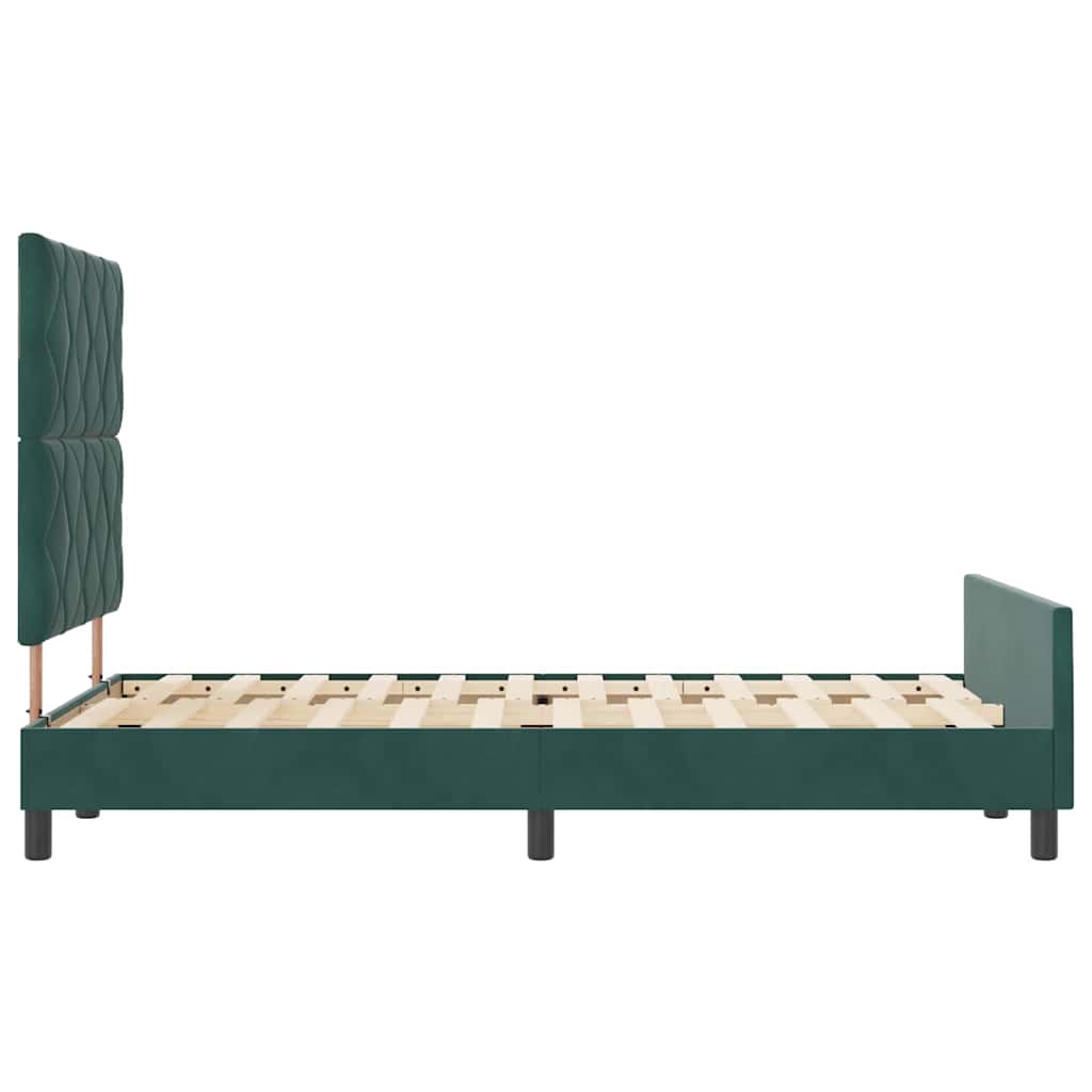vidaXL Łóżko sprężynowe Ciemna zieleń 120 x 200 cm Aksamit