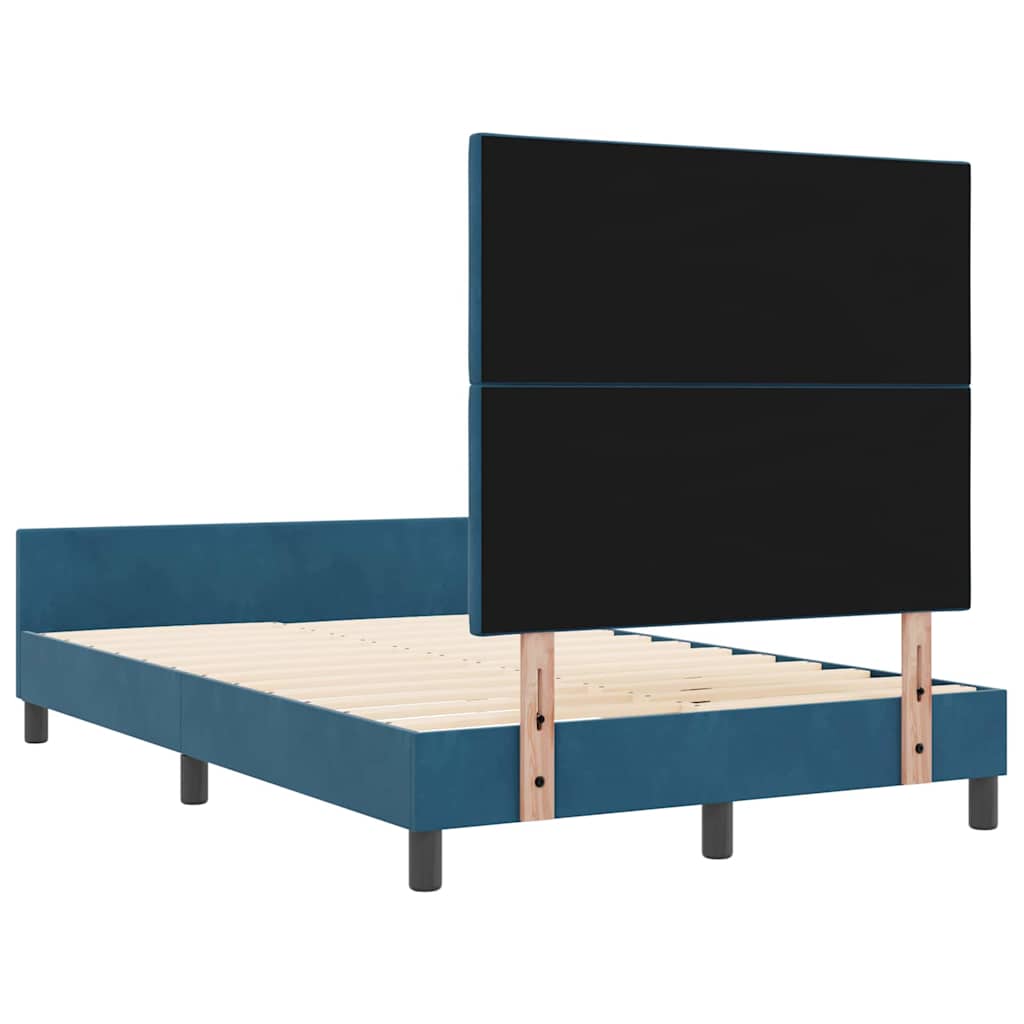 vidaXL Łóżko sprężynowe Ciemnoniebieski 120 x 200 cm Aksamit