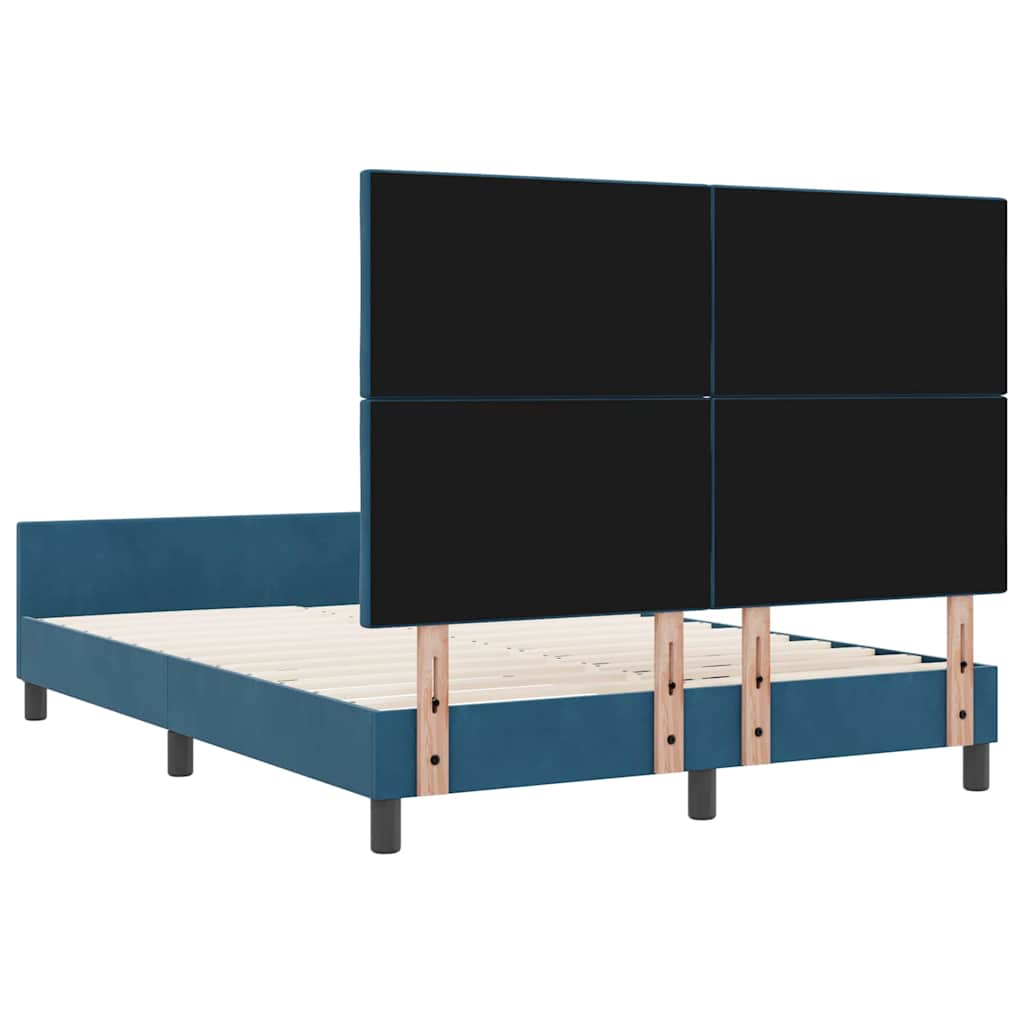 vidaXL Łóżko sprężynowe Ciemnoniebieski 140 x 200 cm Aksamit