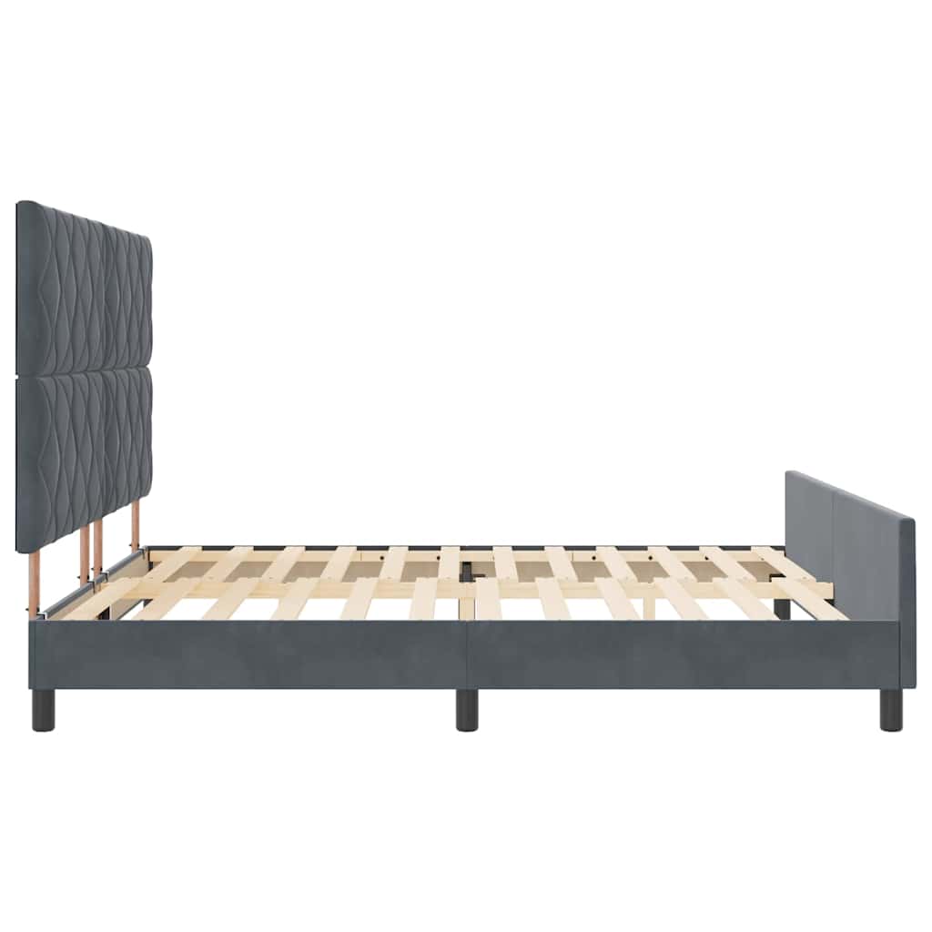 vidaXL Łóżko sprężynowe Z zagłówkiem ciemno szary 180 x 200 cm Aksamit