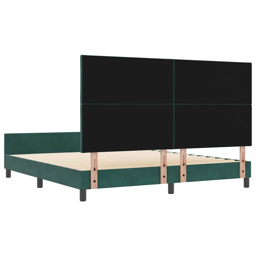 vidaXL Łóżko sprężynowe Ciemna zieleń 180 x 200 cm Aksamit
