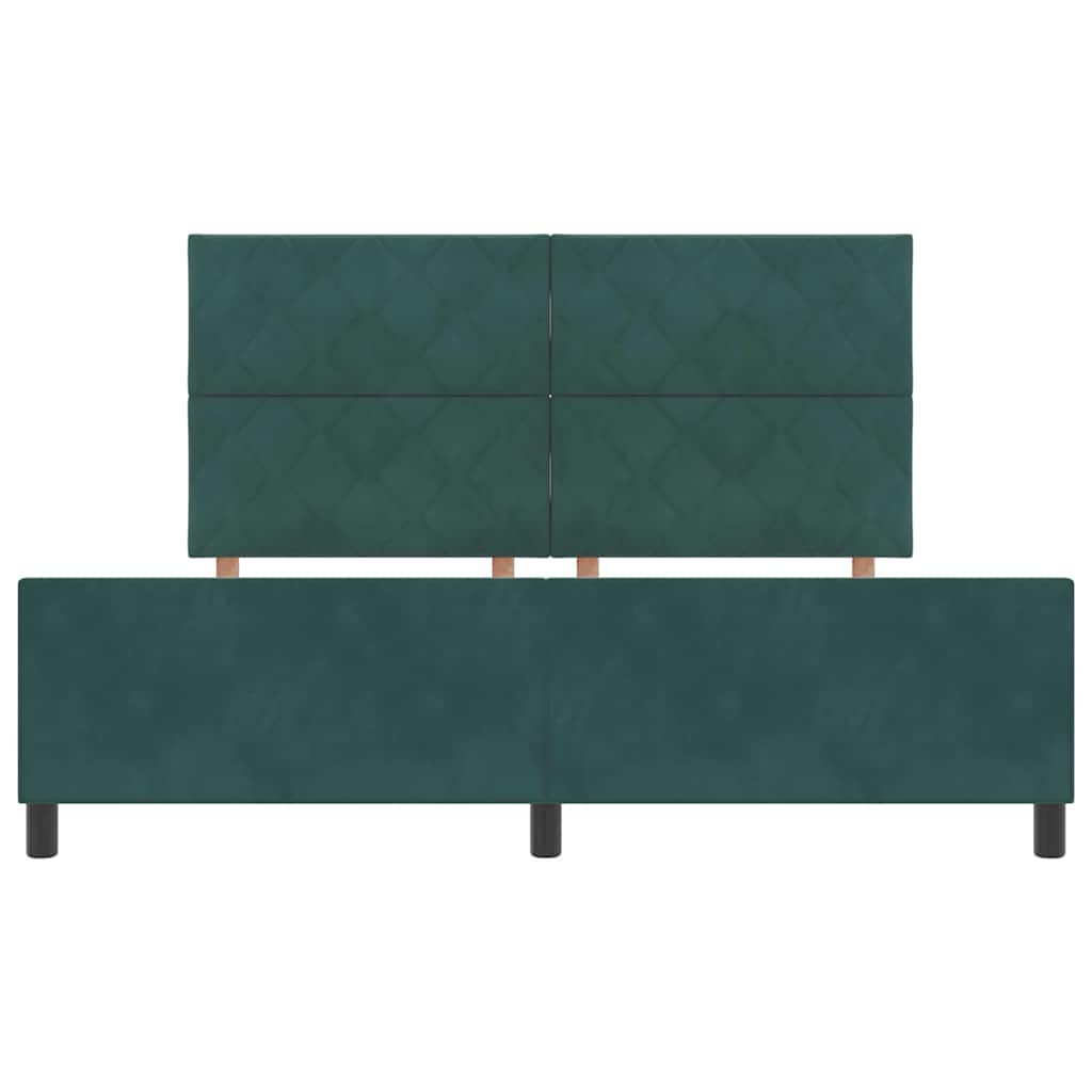vidaXL Łóżko sprężynowe Ciemna zieleń 180 x 200 cm Aksamit