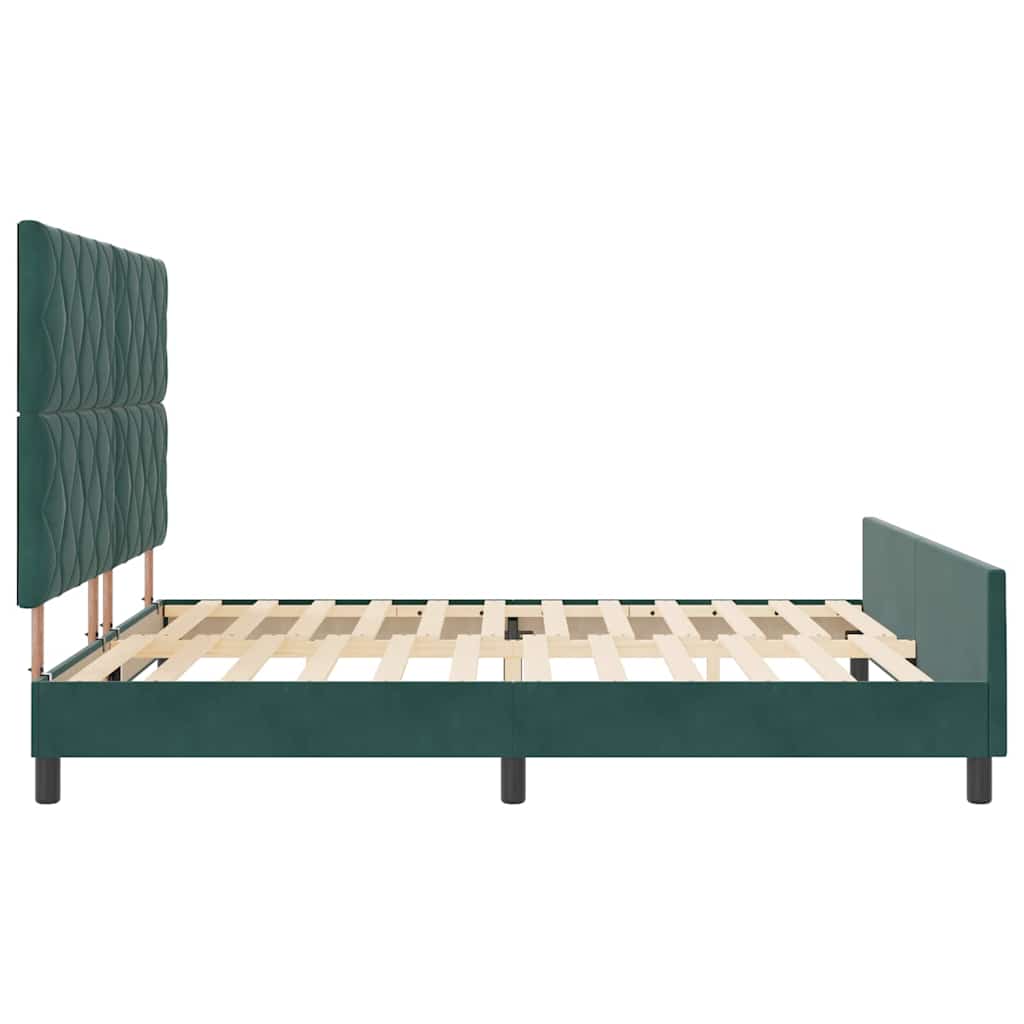 vidaXL Łóżko sprężynowe Ciemna zieleń 180 x 200 cm Aksamit