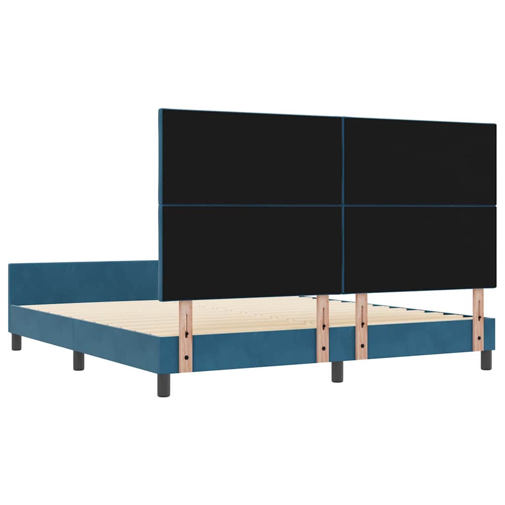 vidaXL Łóżko sprężynowe Ciemnoniebieski 180 x 200 cm Aksamit