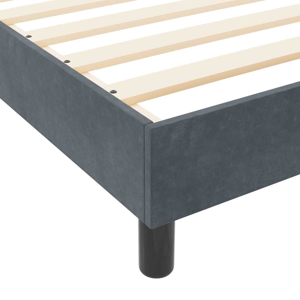 vidaXL Łóżko sprężynowe Z zagłówkiem ciemno szary 200 x 200 cm Aksamit
