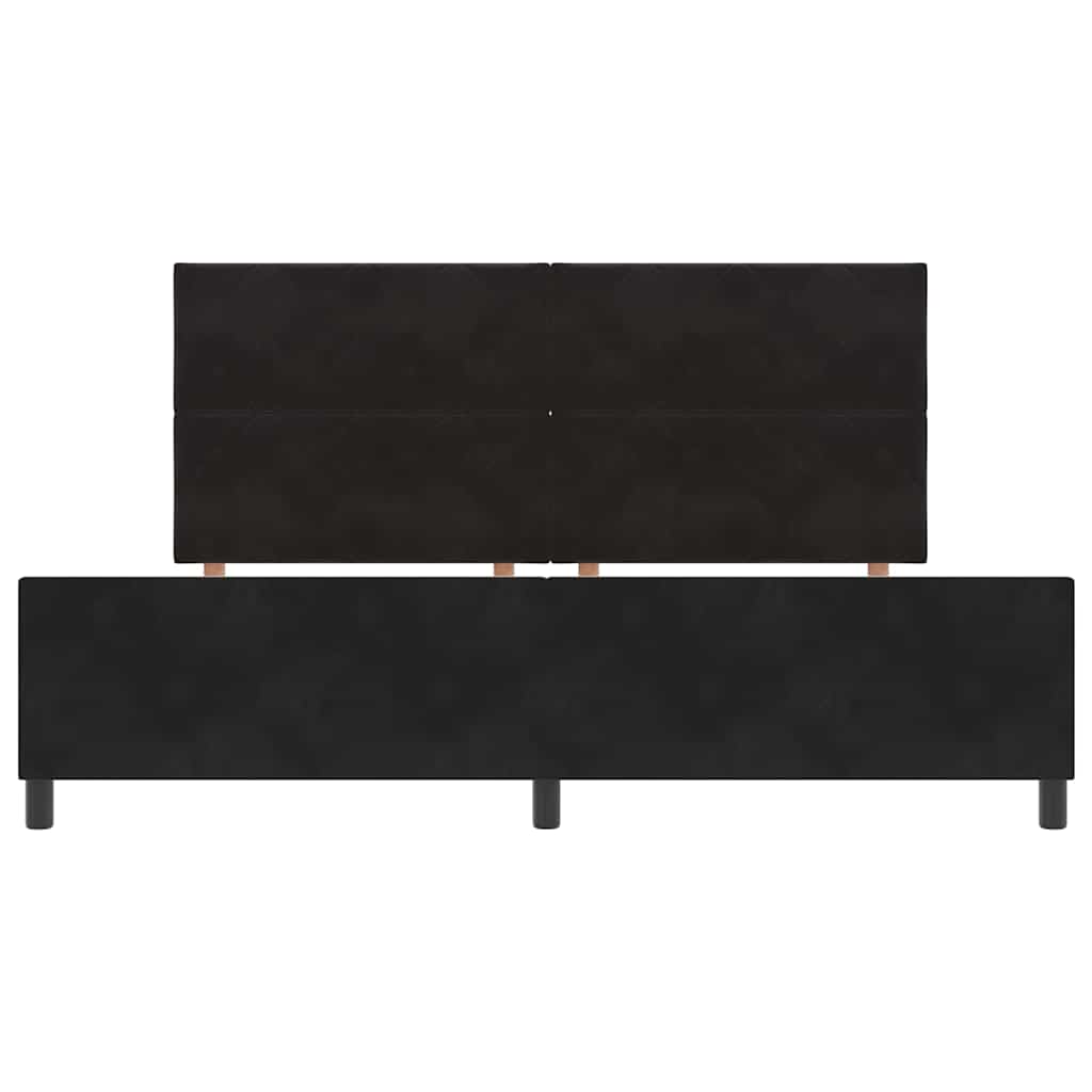 vidaXL Łóżko sprężynowe Z zagłówkiem Czarny 200 x 200 cm Aksamit