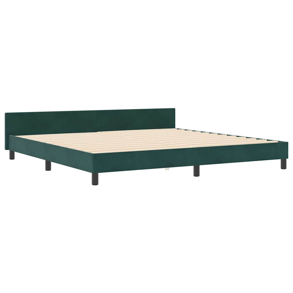 vidaXL Łóżko sprężynowe Ciemna zieleń 200 x 200 cm Aksamit