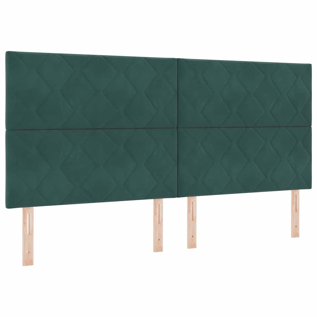 vidaXL Łóżko sprężynowe Ciemna zieleń 200 x 200 cm Aksamit