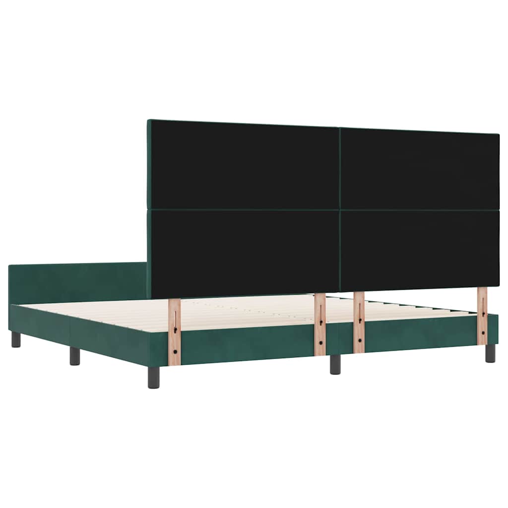 vidaXL Łóżko sprężynowe Ciemna zieleń 200 x 200 cm Aksamit