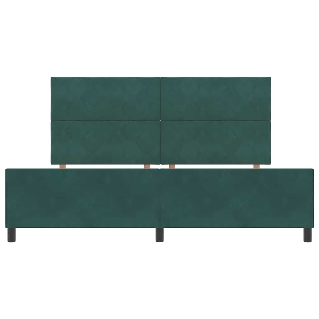 vidaXL Łóżko sprężynowe Ciemna zieleń 200 x 200 cm Aksamit