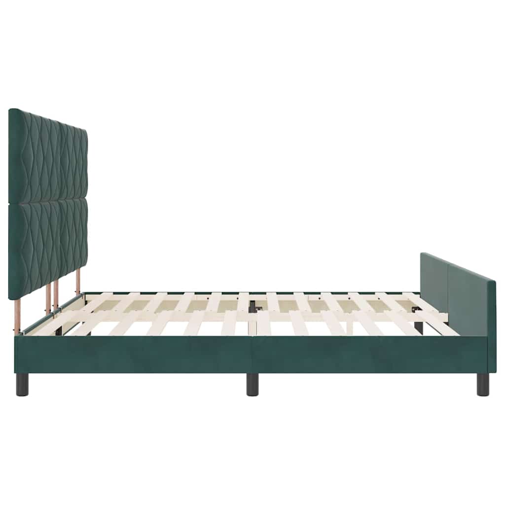 vidaXL Łóżko sprężynowe Ciemna zieleń 200 x 200 cm Aksamit