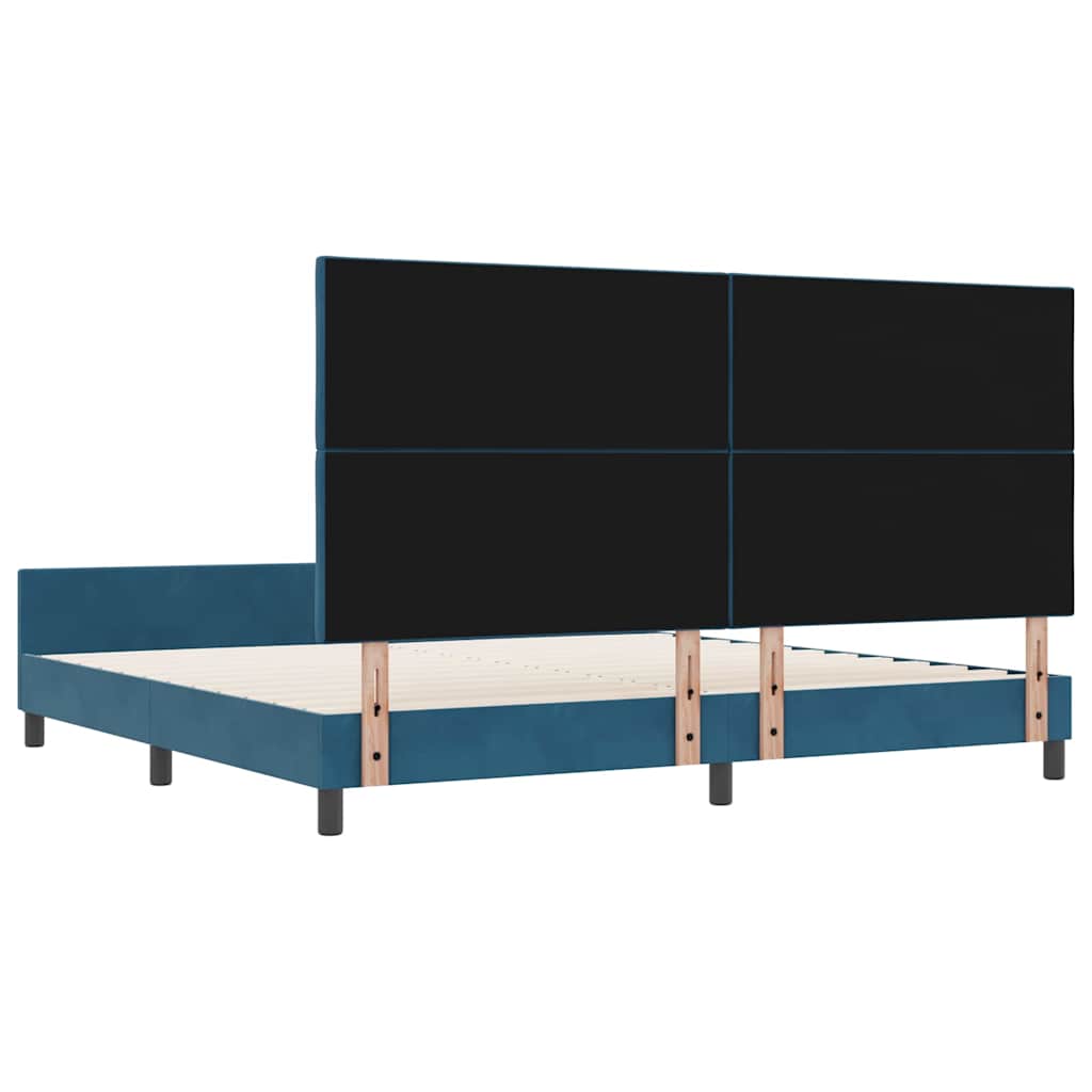 vidaXL Łóżko sprężynowe Ciemnoniebieski 200 x 200 cm Aksamit