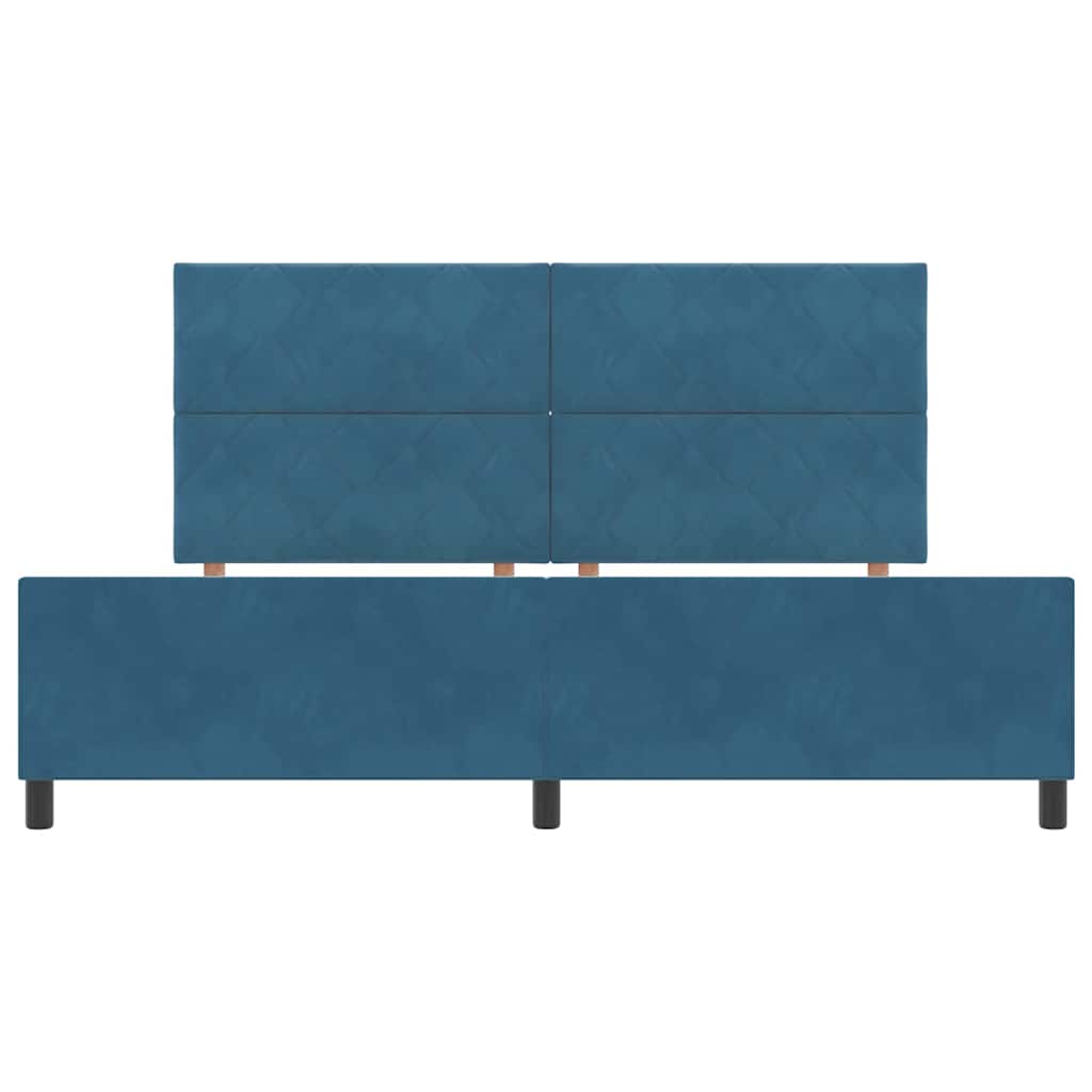 vidaXL Łóżko sprężynowe Ciemnoniebieski 200 x 200 cm Aksamit