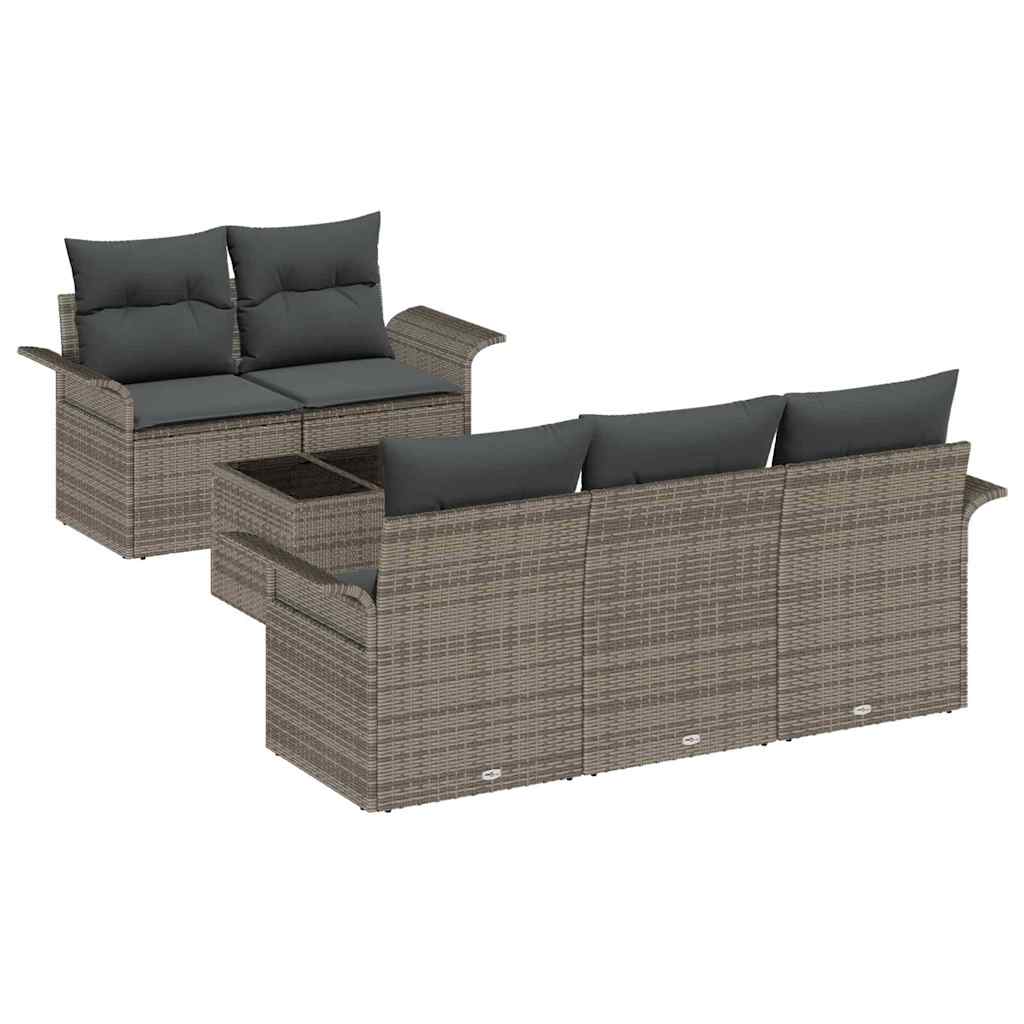 vidaXL Zestaw Sof na Ogród z poduszką 6 pcs Szary 55 x 55 x 37 cm