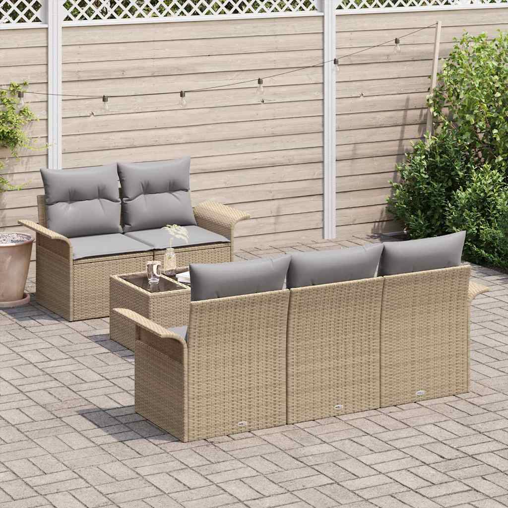 vidaXL Zestaw Sof na Ogród 6 pcs Beżowy i szary 55 x 55 x 37 cm