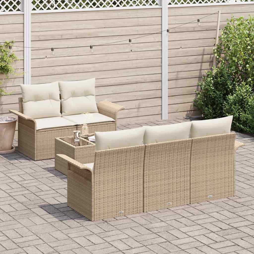 vidaXL Zestaw Sof na Ogród 6 pcs Beżowy i kremowy 55 x 55 x 37 cm