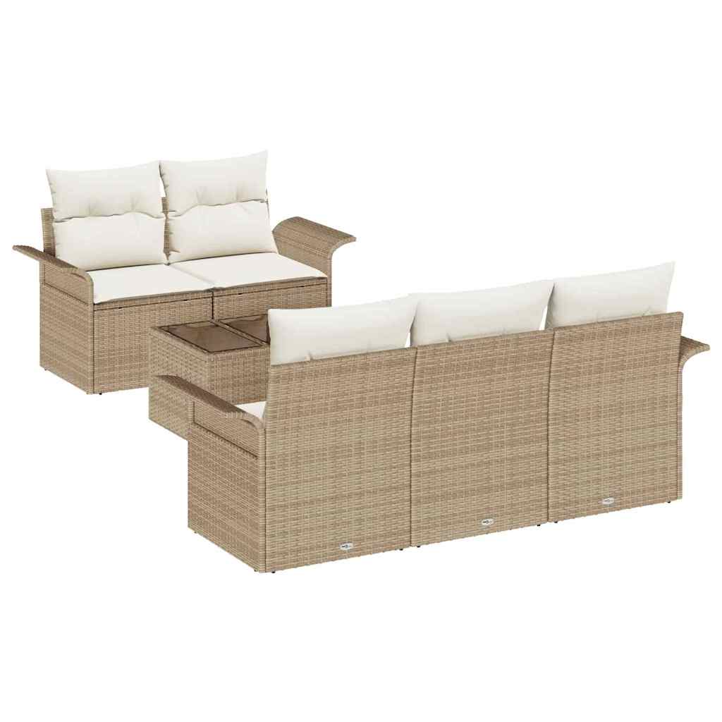 vidaXL Zestaw Sof na Ogród 6 pcs Beżowy i kremowy 55 x 55 x 37 cm