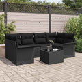 vidaXL Zestaw Sof na Ogród 7 pcs Czarny 55 x 55 x 37 cm polirattan