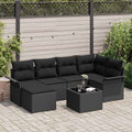 vidaXL Zestaw Sof na Ogród z przechowywaniem 7 pcs Czarny polirattan