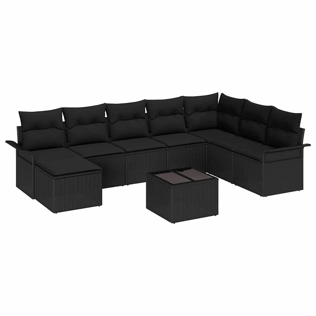 vidaXL Zestaw Sof na Ogród z poduszką 9 pcs Beżowy Polirattan