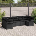vidaXL Zestaw Sof na Ogród z przechowywaniem 7 pcs Czarny Polirattan