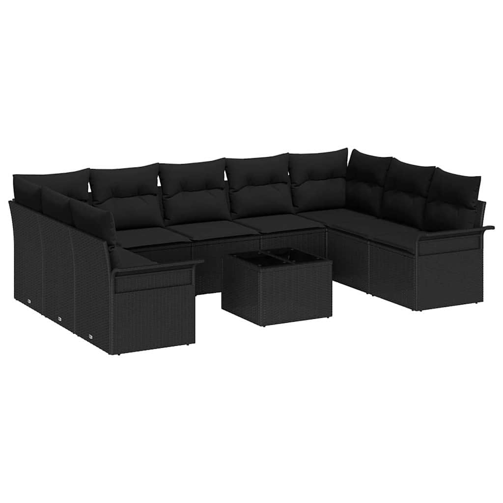 vidaXL Zestaw Sof na Ogród z przechowywaniem 10 pcs Beżowy polirattan
