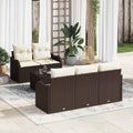 vidaXL Zestaw Sof na Ogród z poduszką 6 pcs Brązowy i Kremowy