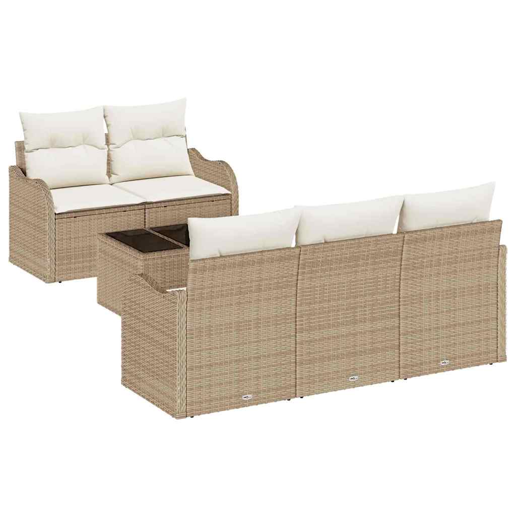 vidaXL Zestaw Sof na Ogród z poduszką 6 pcs Beżowy i kremowy