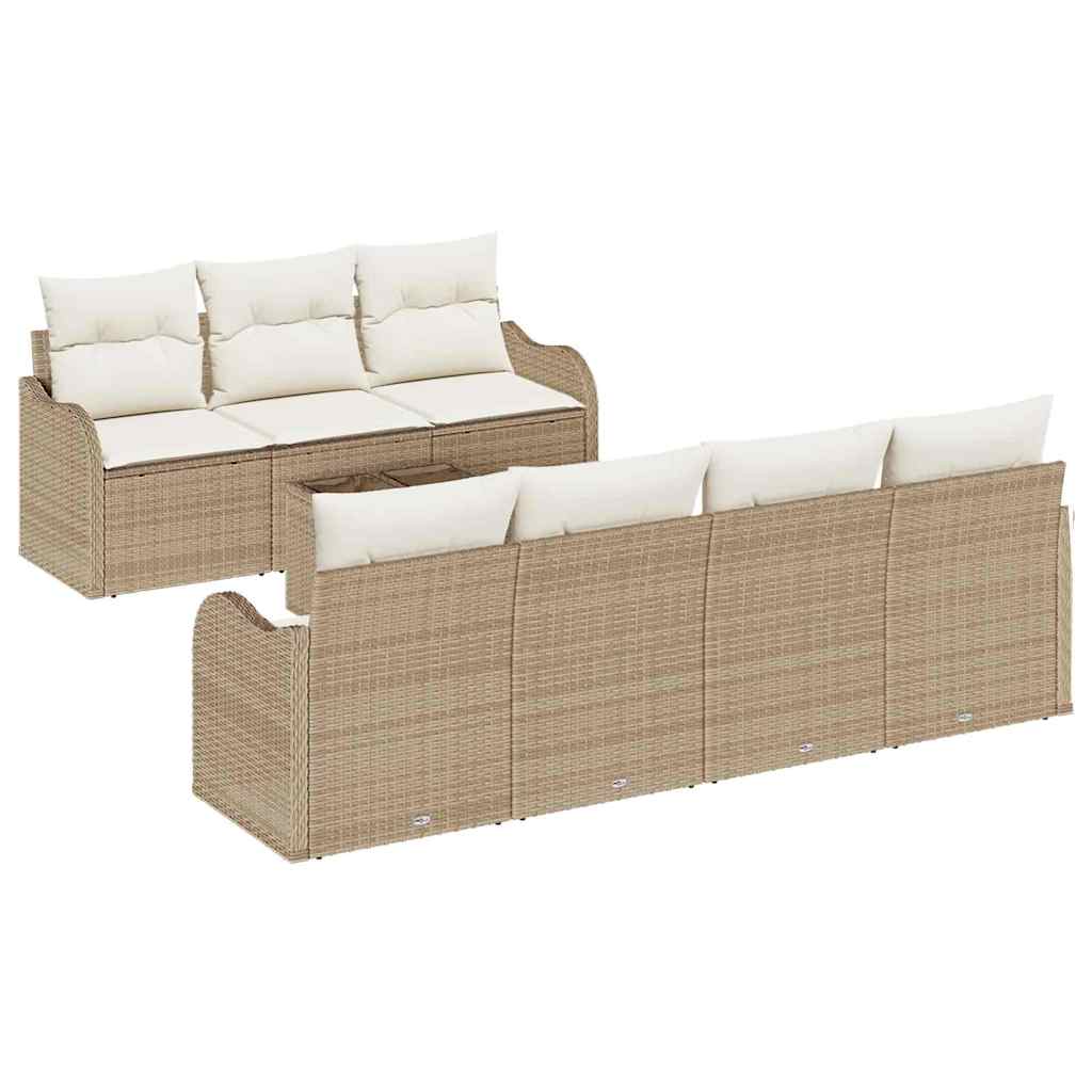 vidaXL Zestaw Sof na Ogród z poduszką 8 pcs Beżowy i kremowy