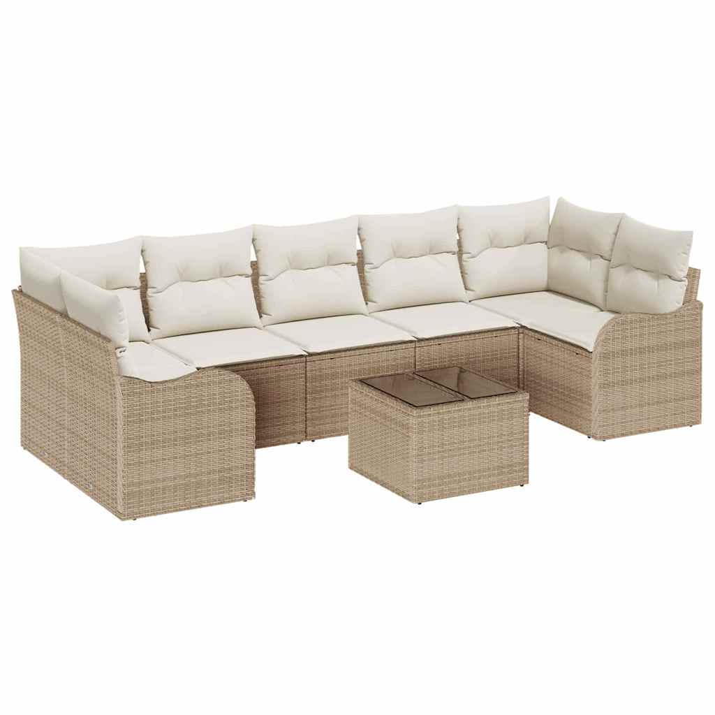 vidaXL Zestaw Sof na Ogród z poduszką 8 pcs Beżowy i kremowy