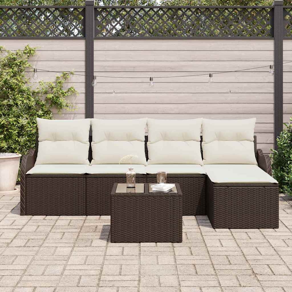 vidaXL Zestaw Sof na Ogród z przechowywaniem 6 pcs Szary polirattan