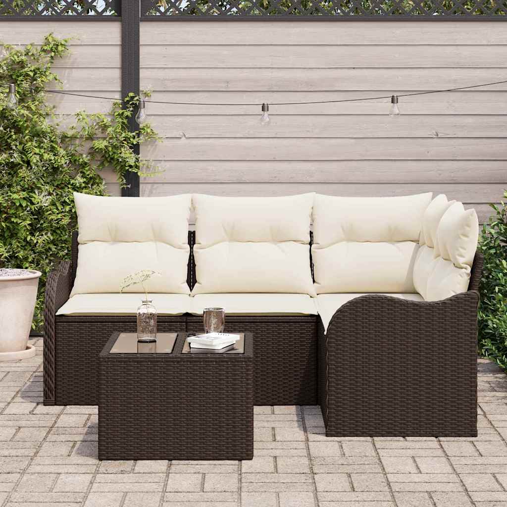 vidaXL Zestaw Sof na Ogród z przechowywaniem 5 pcs Szary polirattan