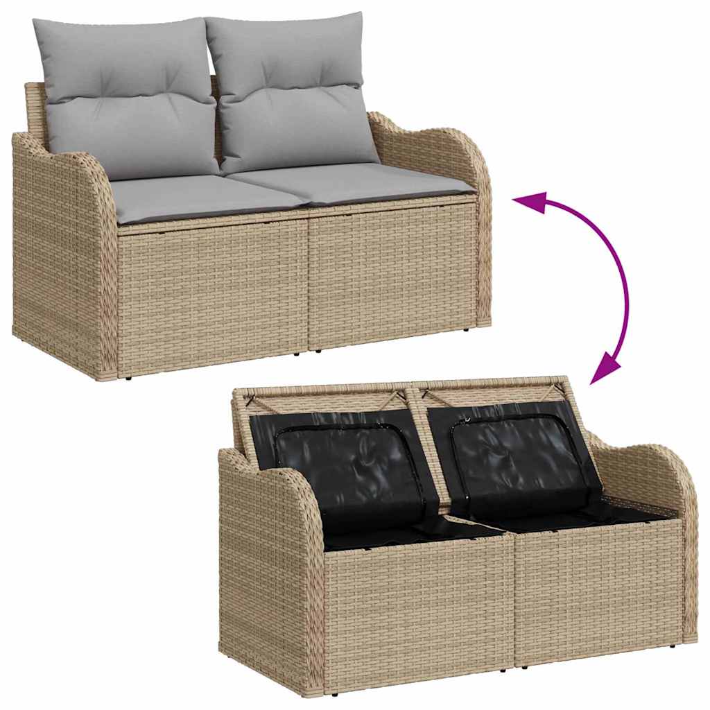 vidaXL Zestaw Sof na Ogród 6 pcs beżowo-jasnoszary Polirattan