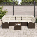 vidaXL Zestaw Sof na Ogród 8 pcs Brązowy i Kremowy 289 x 124 x 69 cm