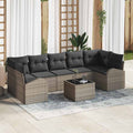 vidaXL Zestaw Sof na Ogród 8 pcs Szary 289 x 124 x 69 cm polirattan
