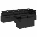 vidaXL Zestaw Sof na Ogród z poduszką 9 pcs Czarny polirattan