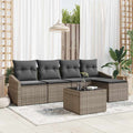 vidaXL Zestaw Sof z poduszką 6 pcs Jasnoszary polirattan