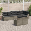 vidaXL Zestaw Sof na Ogród z poduszką 8 pcs Szary polirattan