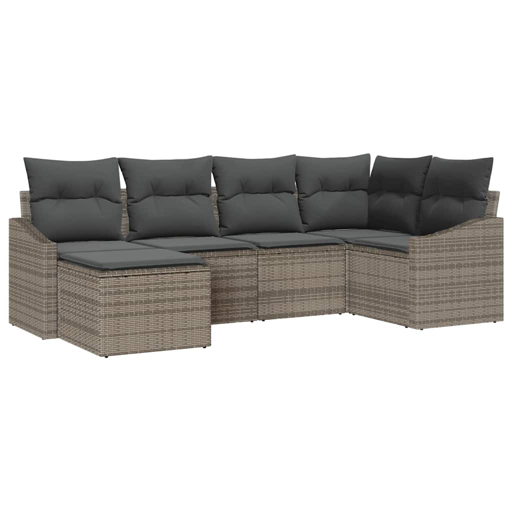 vidaXL Zestaw do jadalni w ogrodzie z poduszką 6 pcs Szary
