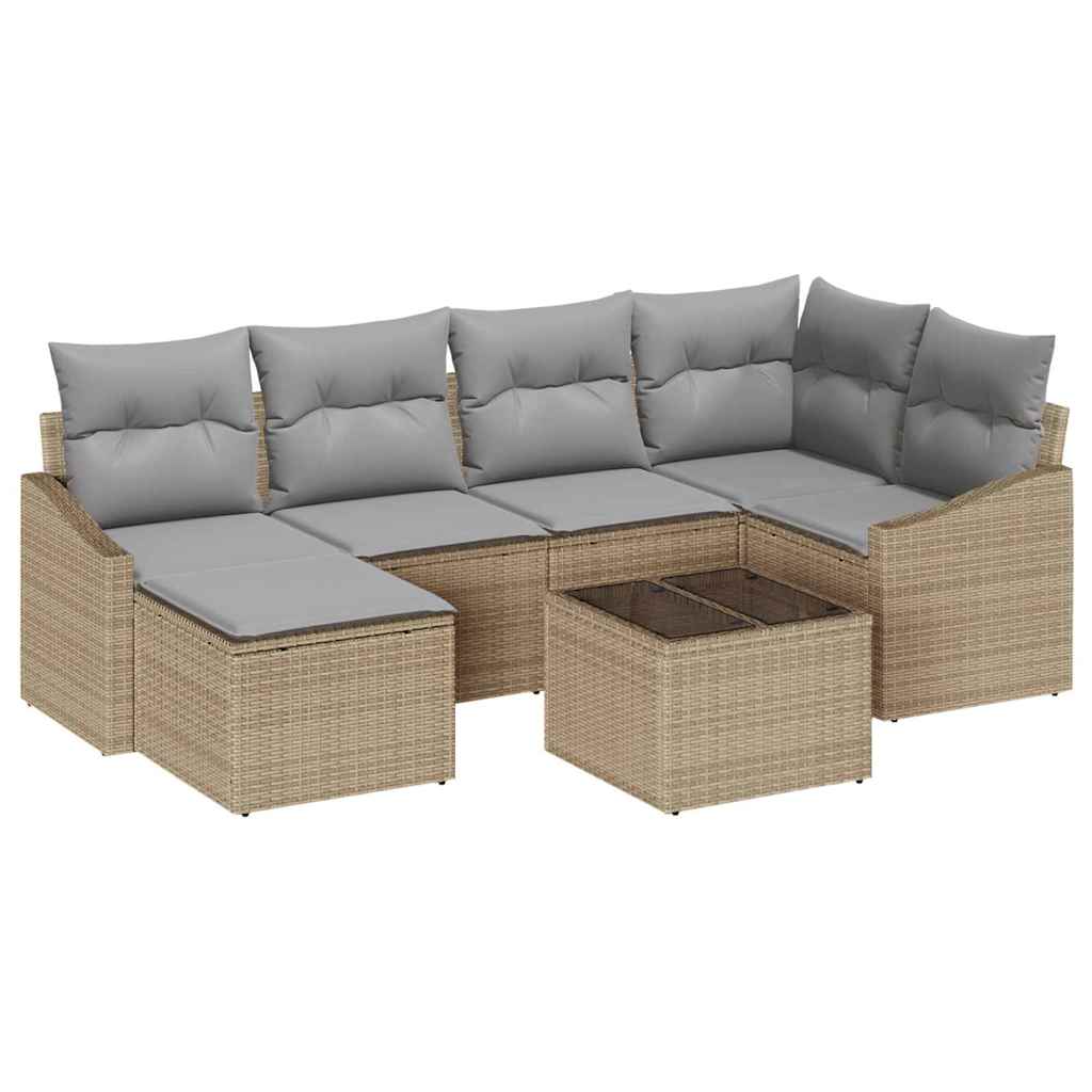 vidaXL Zestaw do jadalni w ogrodzie 7 pcs Beżowy i jasnoszary