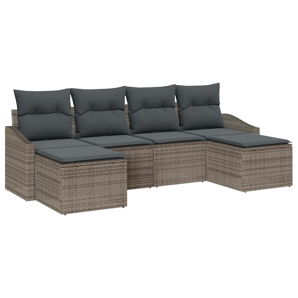 vidaXL Zestaw do jadalni w ogrodzie z poduszką 6 pcs Szary