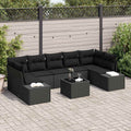 vidaXL Zestaw Sof na Ogród z poduszką 8 pcs Czarny polirattan
