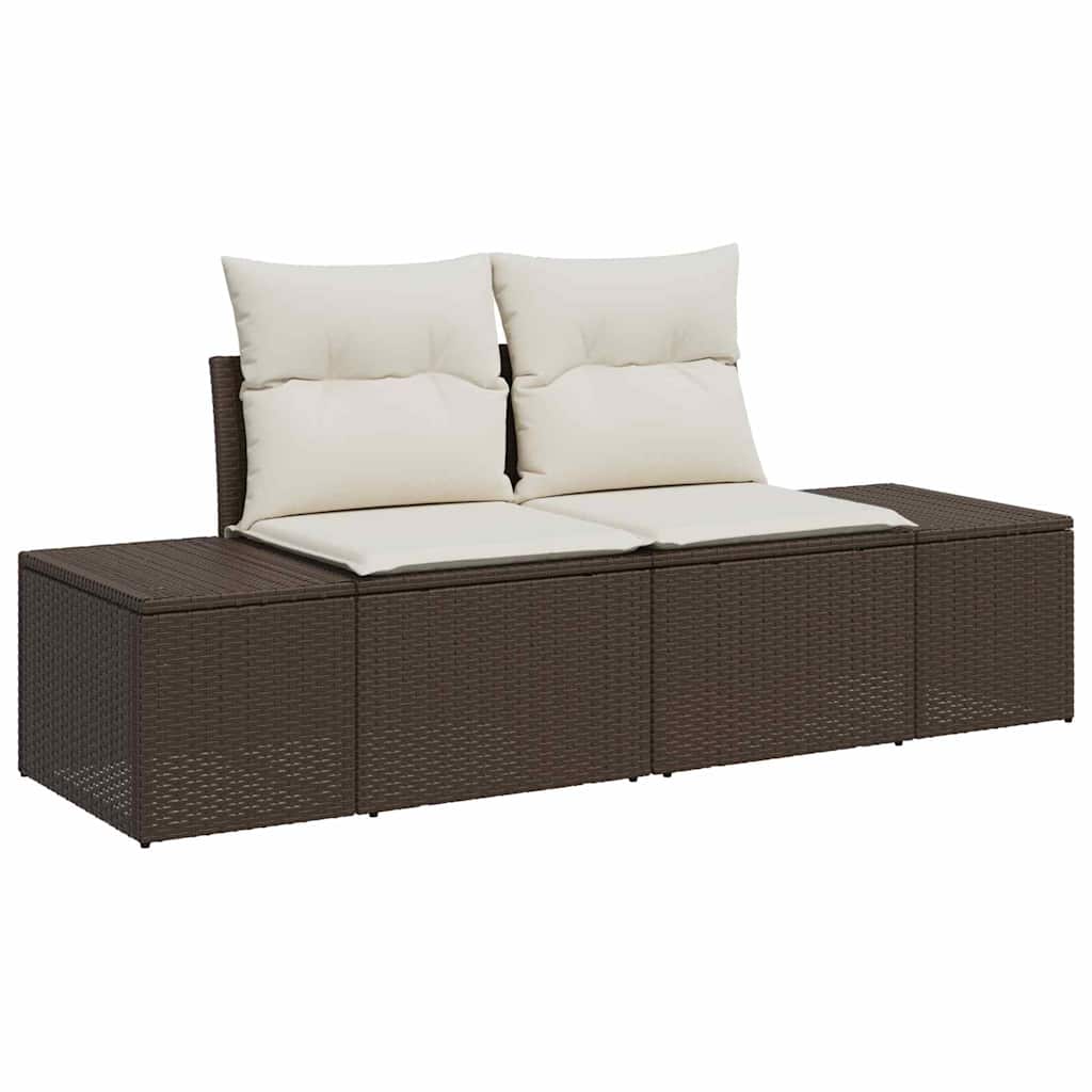 vidaXL Zestaw Sof na Ogród z poduszką 7 pcs Brązowy Polirattan
